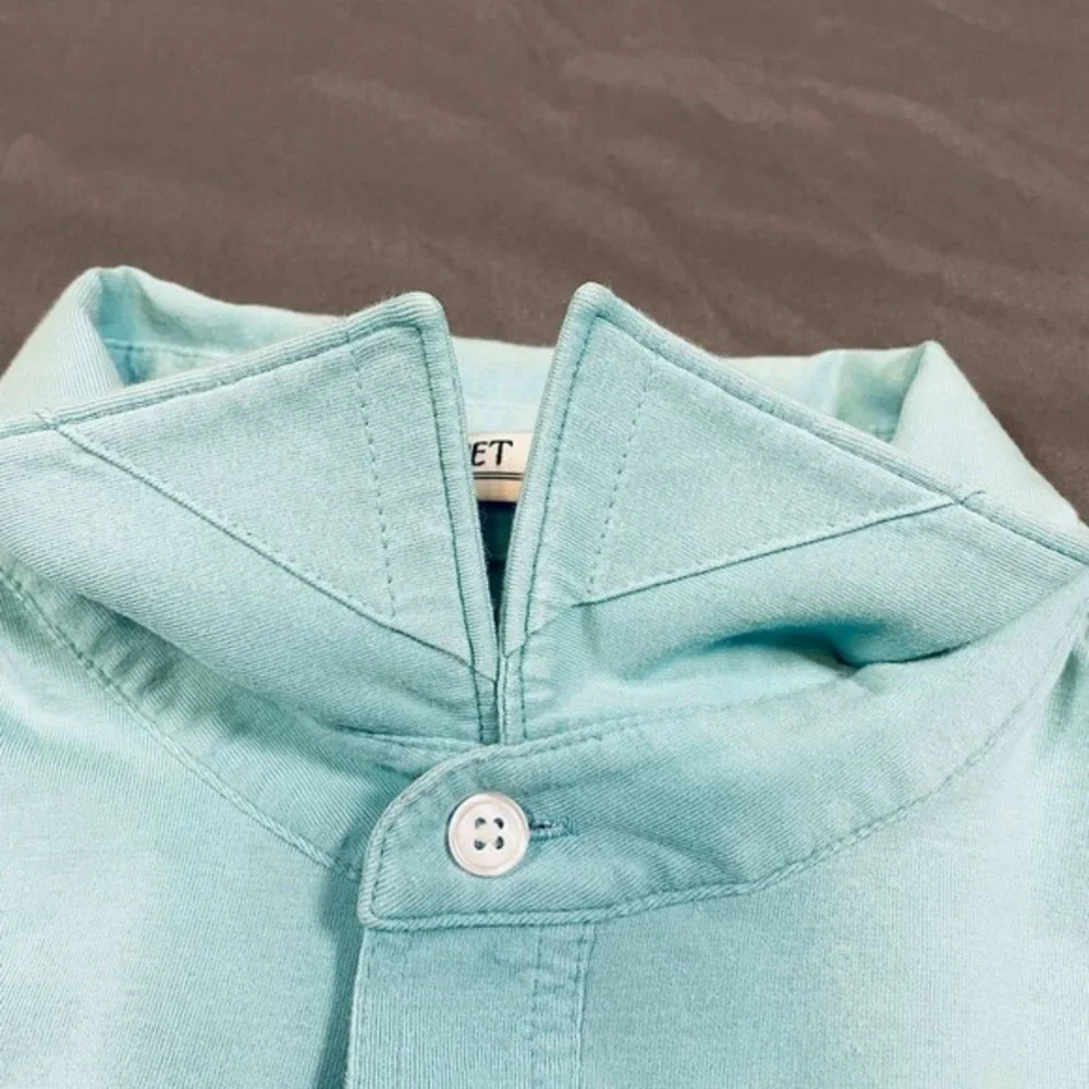Criquet Mens Performance Polo Shirt Soft Blue Short Sleeve Size‎ L - Picture 6 of 8